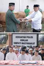 Polres Siak gelar Sholat Idul Adha dan Potong 7 Ekor Hewan Qurban bersama Masyarakat sekitar