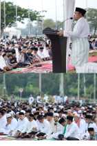 Wabup Kab.Siak Husni Merza Laksanakan Shalat Idul Adha 1445 H-2024 M di Lap.Tugu Kota Siak