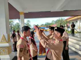 Tiga pesan Gubernur Riau saat melepas kontingen Perkemahan Antar Saka Tingkat Nasional