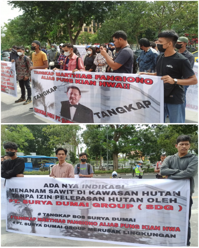 Demo di Kejati Riau, Massa Tuding Kebun Surya Dumai Tak Miliki HGU