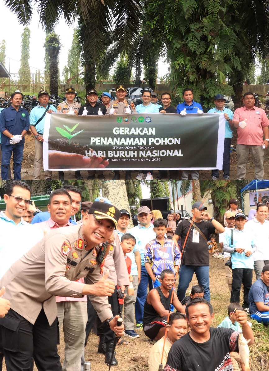 Kapolres Siak hadiri Peringatan Hari Buruh dan Penanaman Pohon di PT.KTU Astra Koto Gasib