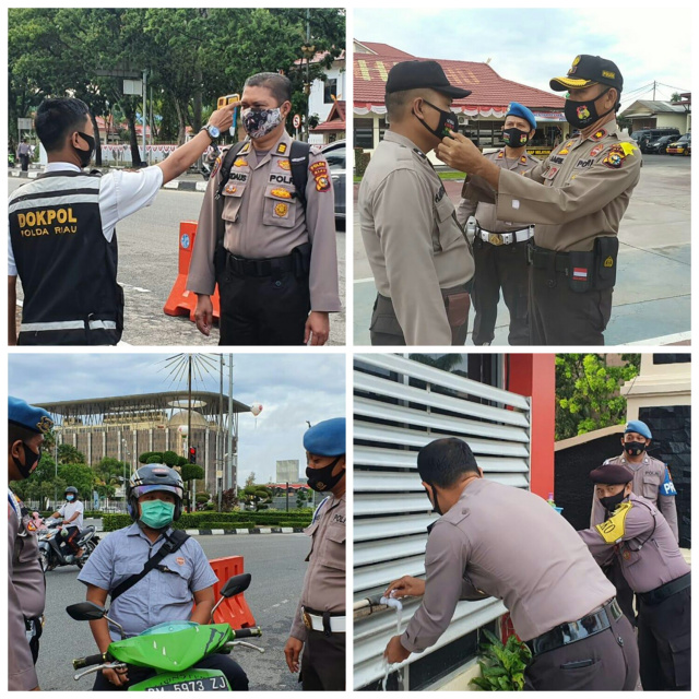 Tindaklanjuti Inpres Percepatan Penanganan Covid-19, Polda Riau Tertibkan Personel