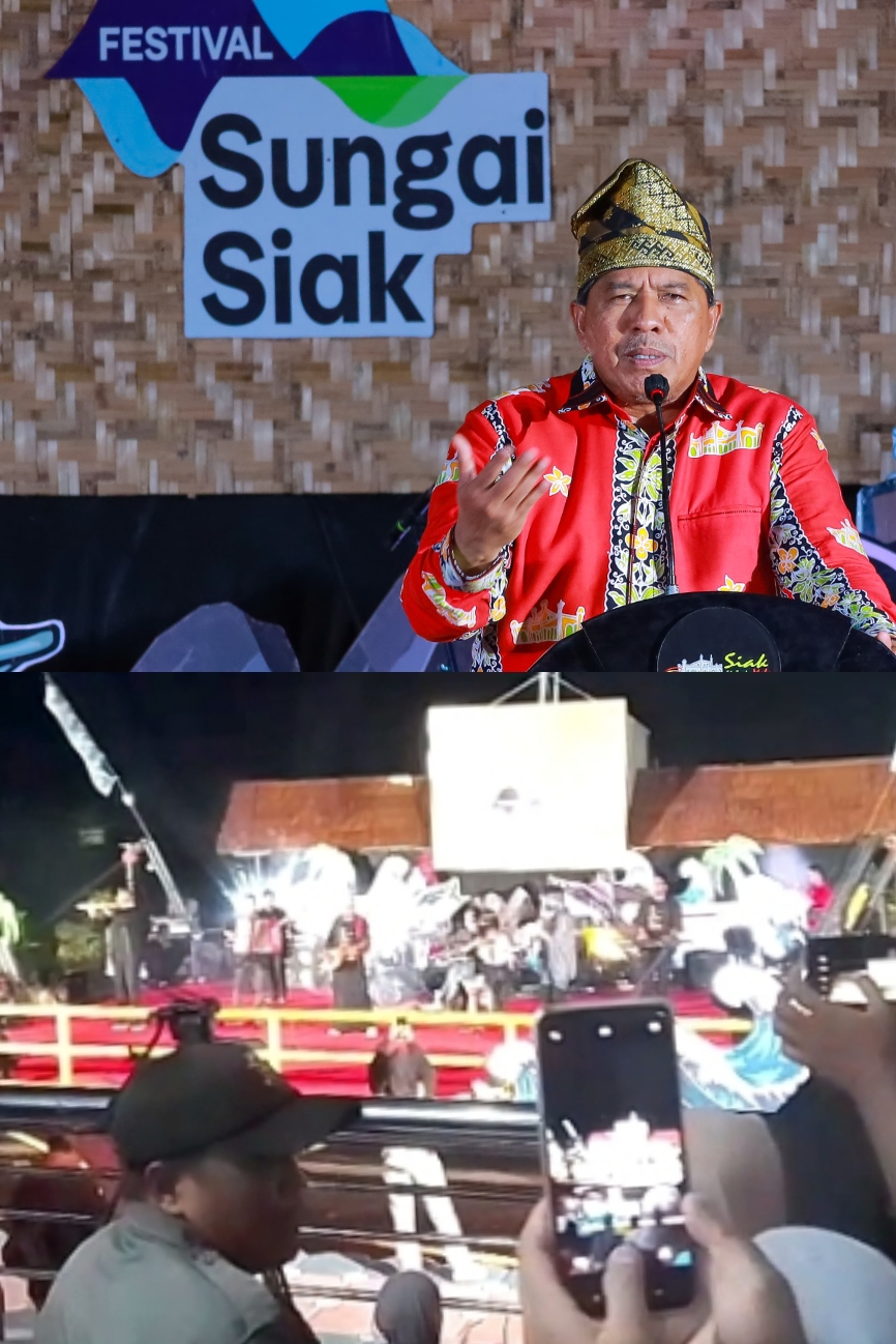 Clossing seremoni Festival Sungai Siak 2023,di Hibur Rojer Kajol Malaysia dan Belacan Aromatic Riau