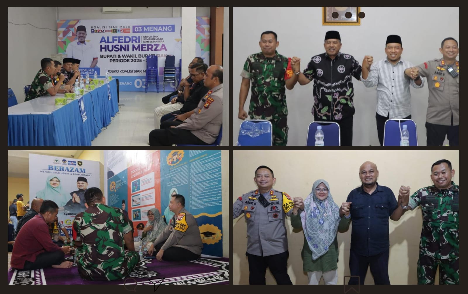 Cooling System,Pasca Pencoblosan Pilkada,Kapolres Siak dan Dandim 0322 Siak Kunjungi Ketiga Paslon