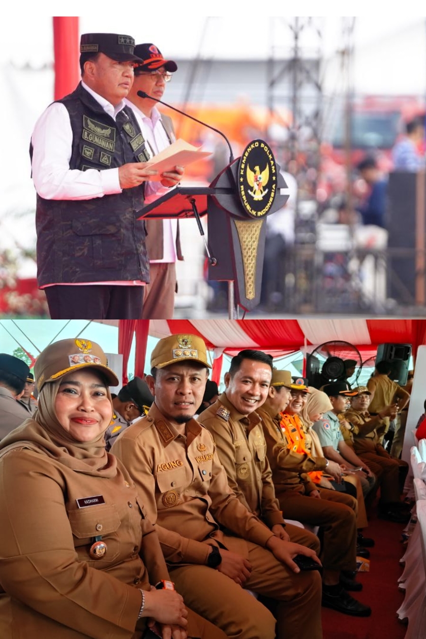 Di Pimpin Menko Polkam,Bupati Kab.Bengkalis Kasmarni Ikut Apel Kesiapsiagaan Karhutla Nasional