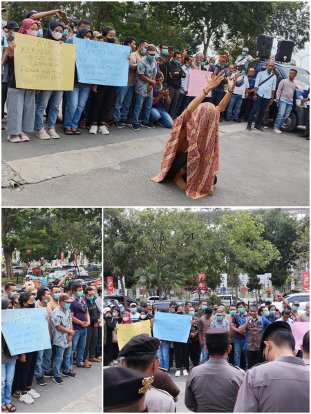 Masyarakat Rohul Demo Kantor Kejati Riau Usut Tuntas Penyerobotan Lahan