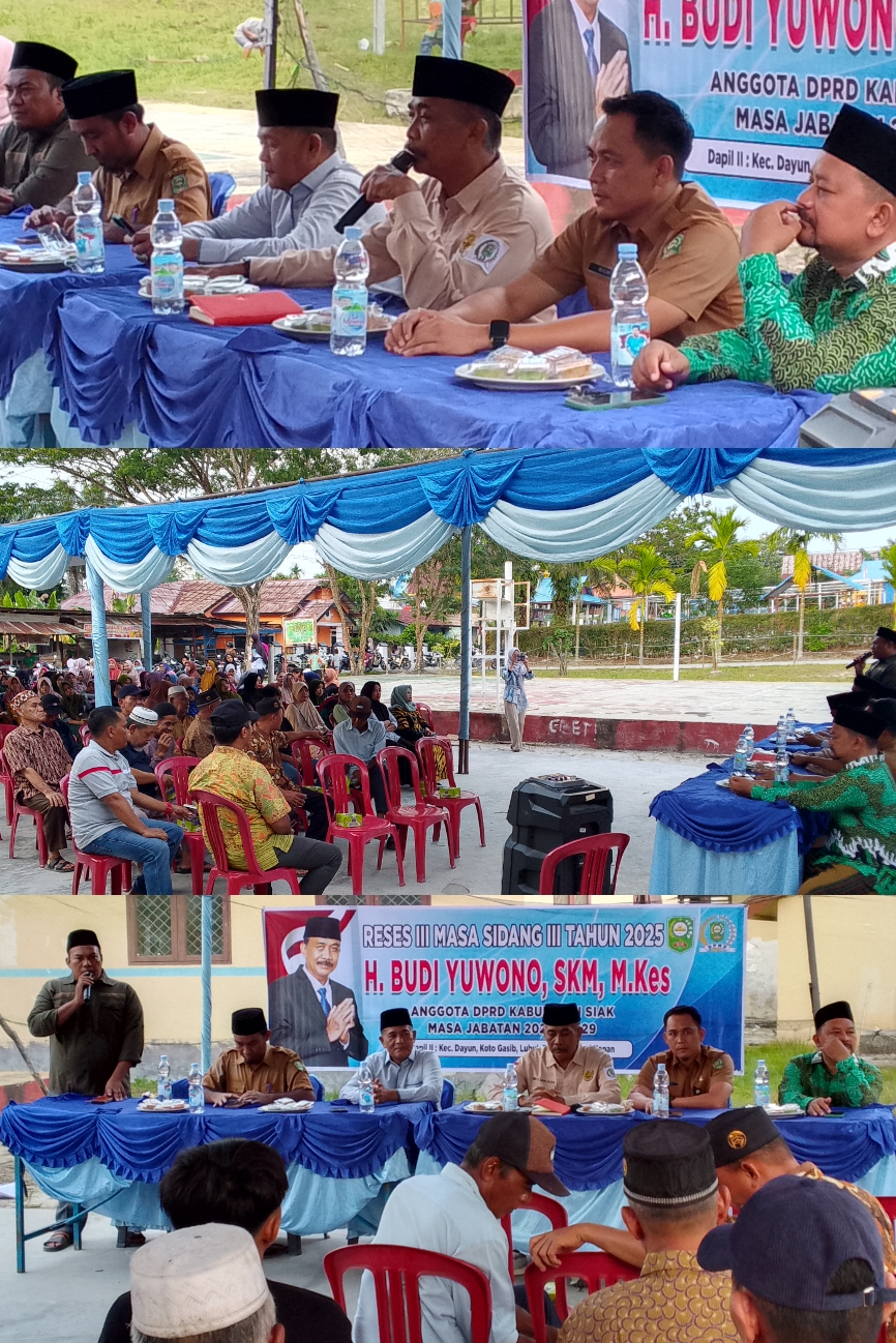 Anggota DPRD Kab.Siak Budi Yuwono laksanakan Reses Masa sidang III 2025 di Kec.Lubuk Dalam