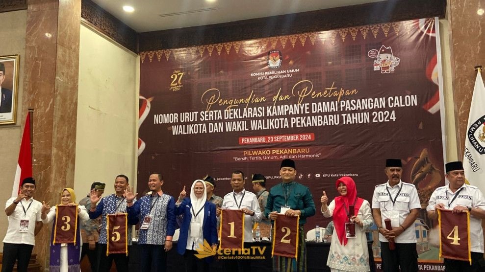 Pengundian Nomor Urut Calon Wali Kota 2024 Dihadiri DPRD Pekanbaru