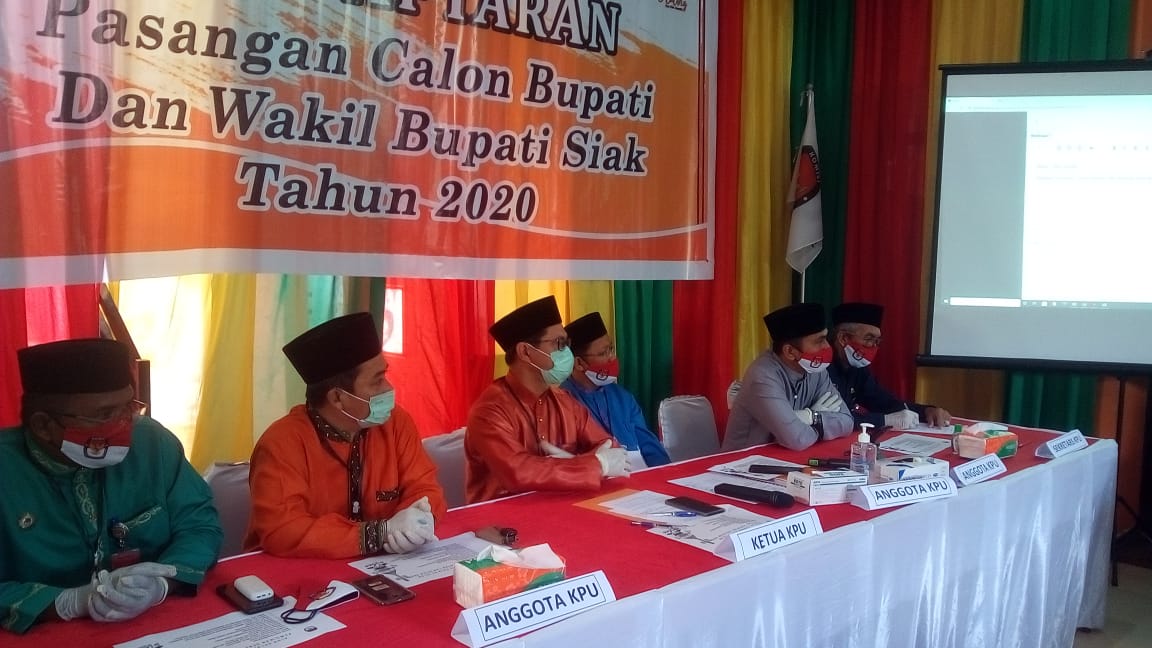 Pendaftaran Baru di Buka Satu Hari 3 Paslon Bupati dan waki Bupati Kab.Siak Mendaftar Ke KPU