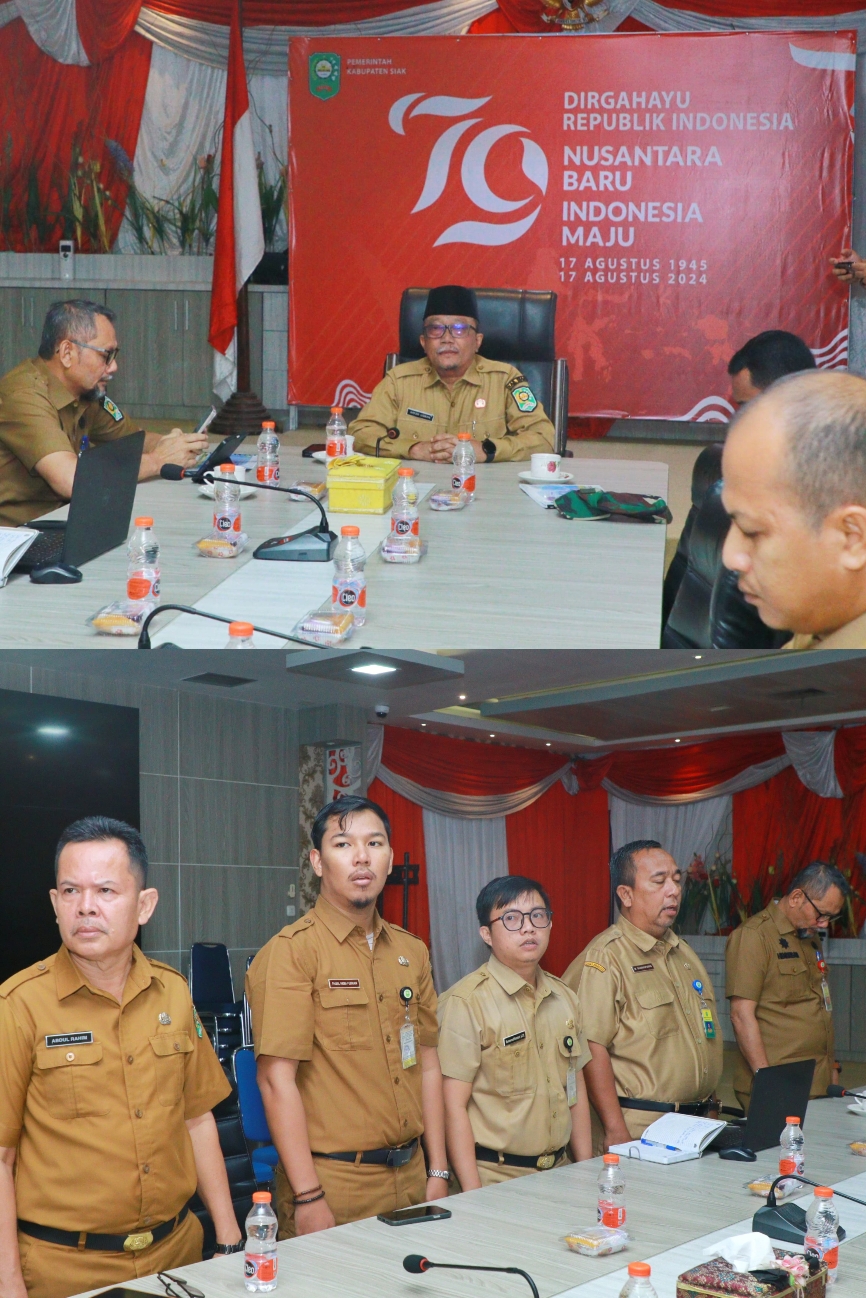 Sekdakab Siak ikuti Rakor Pengendalian Inflasi 2025 dan Sosialisasi Program PKG secara Virtual