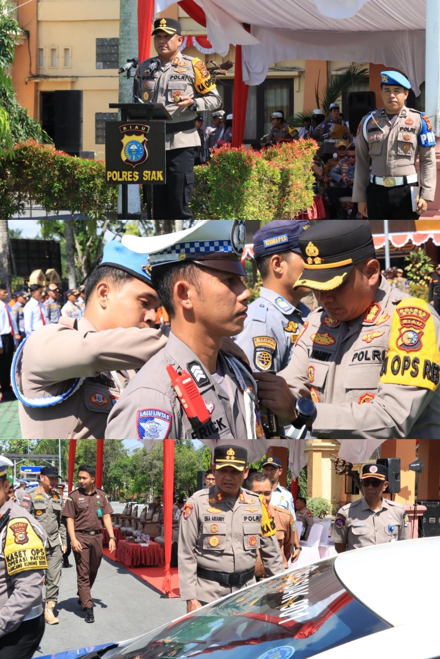Polres Siak Laksanakan Apel Gelar Pasukan Operasi Patuh Lancang Kuning 2025