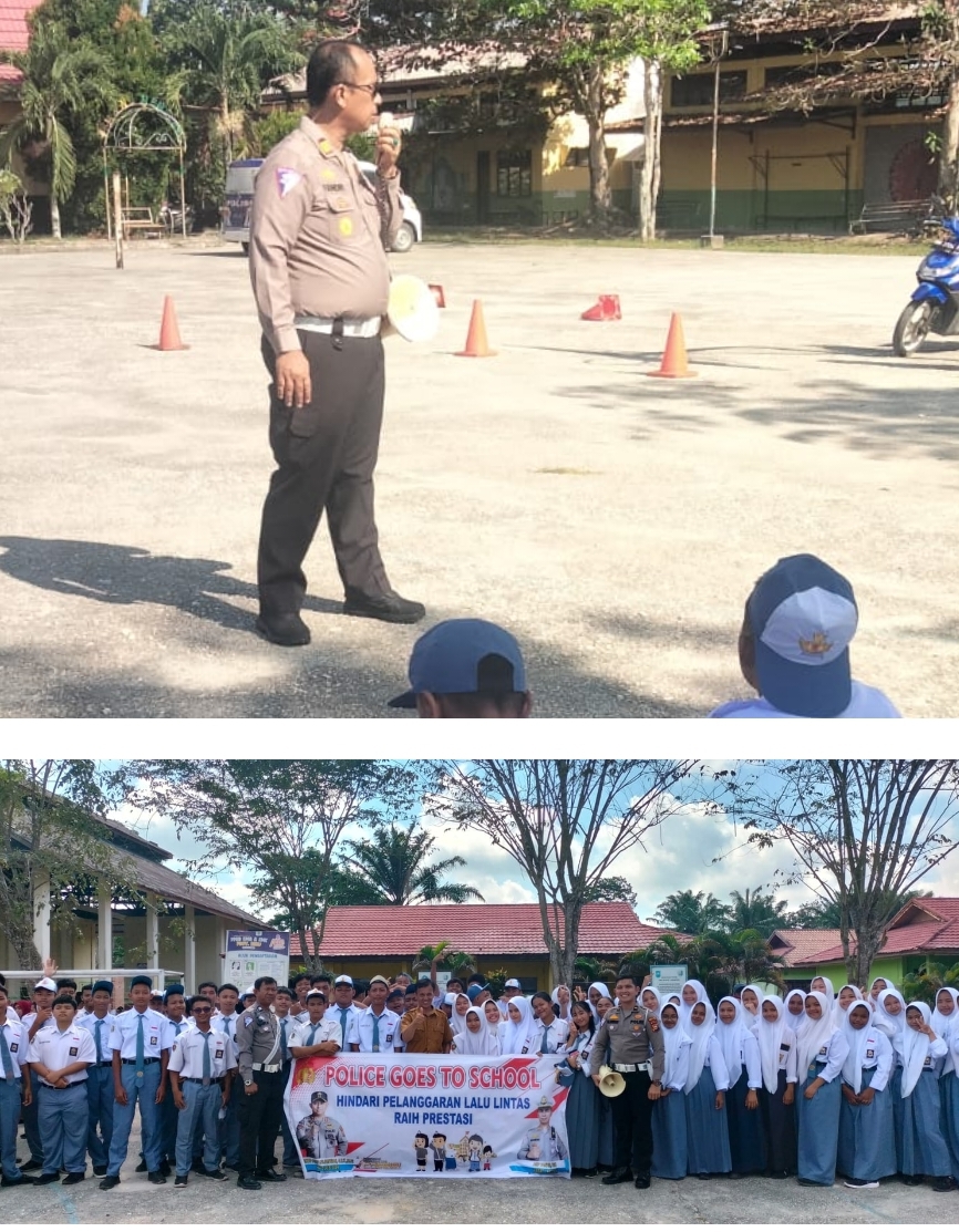 Satlantas Polres Siak dan ISDC Sosialisasi Keselamatan dan Latihan Safety Riding di Kec.Mempura