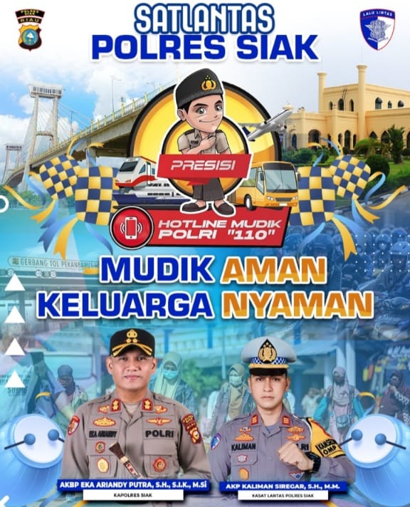 Sat Lantas Polres Siak Sosialisasi Hotline Mudik Polri 110: