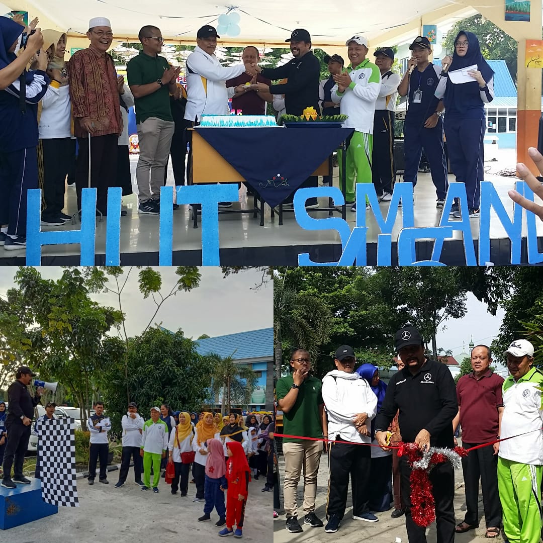 HUT ke 45, SMAN 8 Pekanbaru Gelar Jalan Sehat, Bazar dan Doorprize Menarik