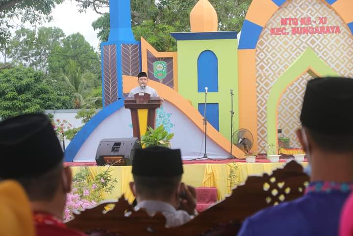 Penutupan MTQ Kec.Bunga Raya,Ini kata Wabup Kab Siak,Husni