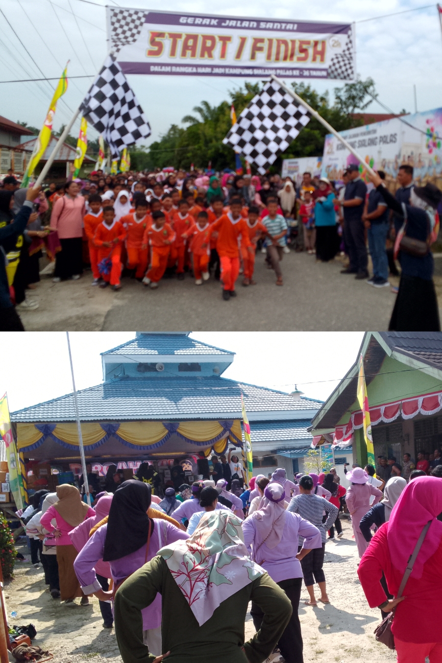 Camat Lubuk dalam Lepas Peserta Jalan Santai Peringati Hari Jadi Kampung Sialang Palas ke 26thn