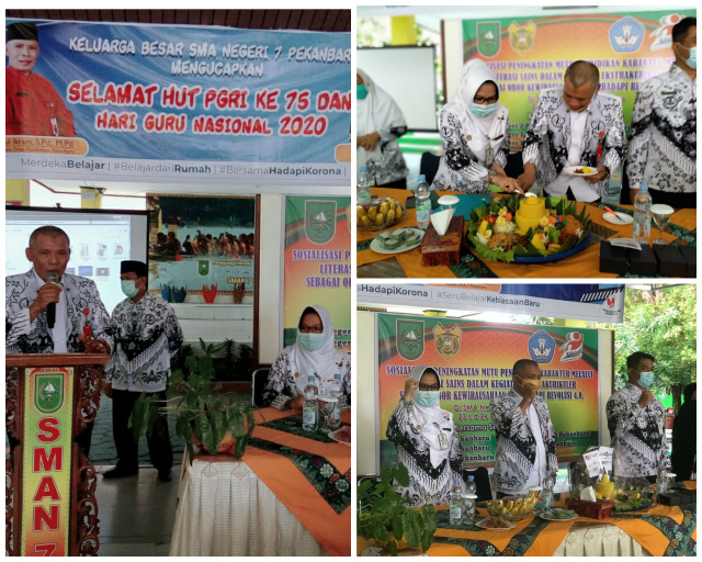 Kadisdik Riau Hadiri Perayaan HUT PGRI ke-75, HGN 2020 dan Milad SMAN 7 Pekanbaru ke-35